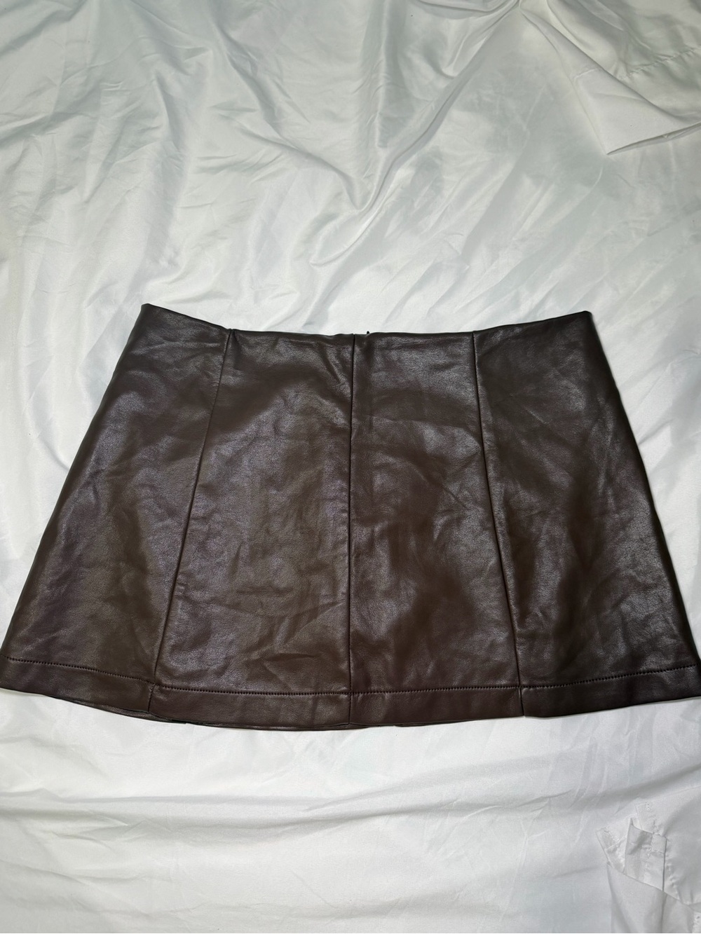 Women's Brown Faux Leather Mini Skirt